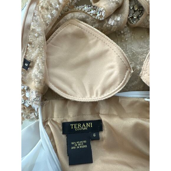 TERANI COUTURE PROM 1611P1018 White & Nude size 6 - Picture 12 of 16